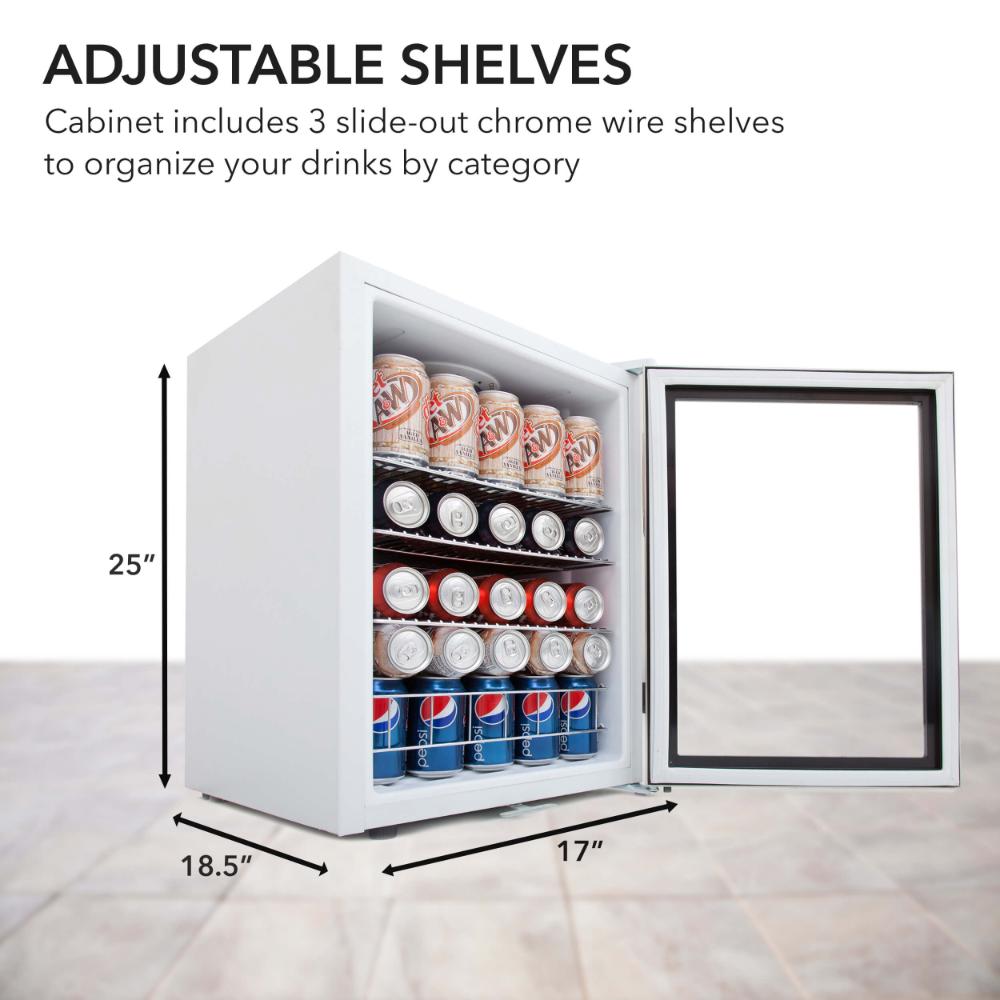 Whynter 17"  Freestanding Beverage Refrigerator - 90 Can, Stainless Steel