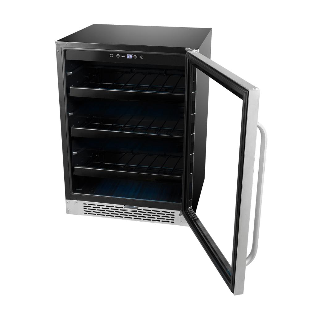 Large beverage fridge for built-in or freestanding use