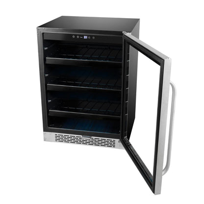Large beverage fridge for built-in or freestanding use