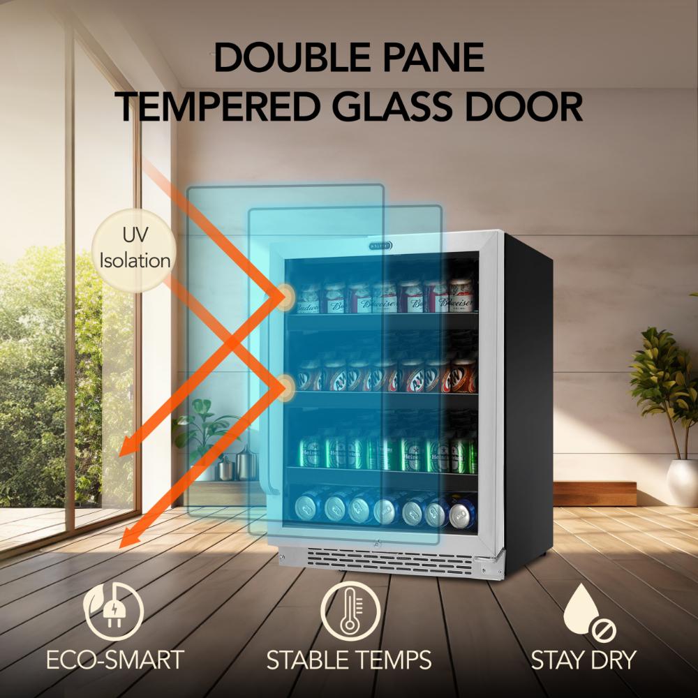 High-capacity beverage refrigerator for home bar or kitchen