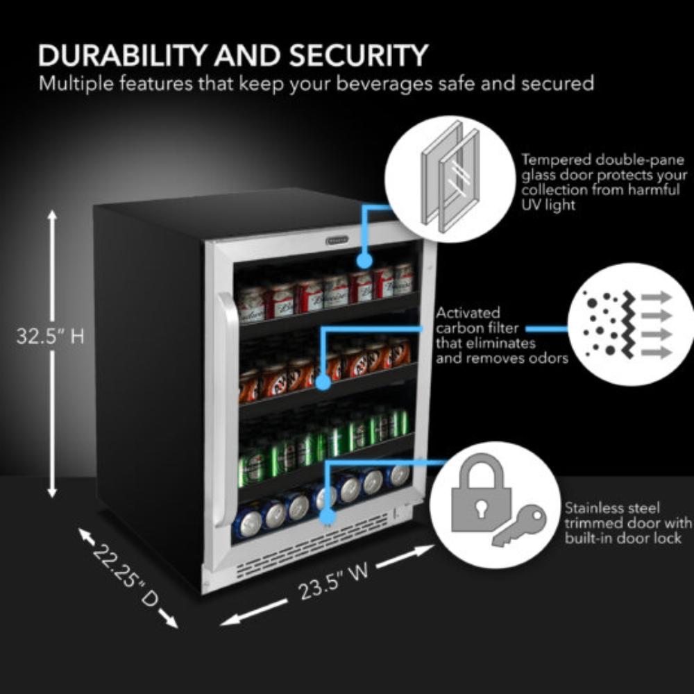 182-can beverage fridge with touch screen controls