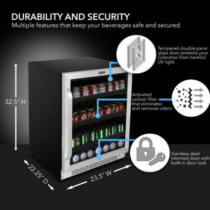 182-can beverage fridge with touch screen controls