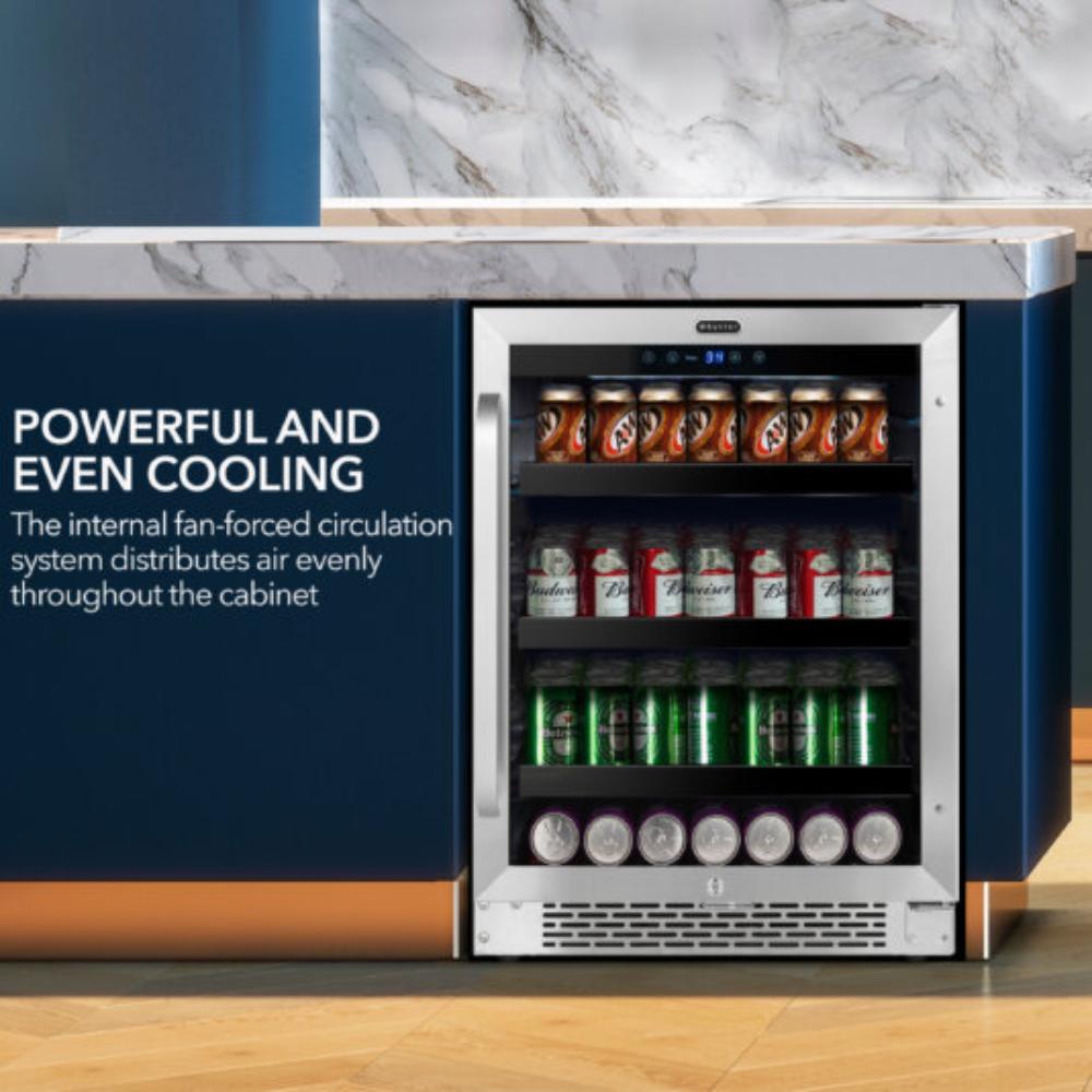 Whynter 24" Built-In Undercounter Beverage Refrigerator – 182 Can Capacity, Stainless Steel