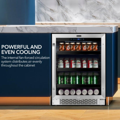 Whynter 24" Built-In Undercounter Beverage Refrigerator – 182 Can Capacity, Stainless Steel