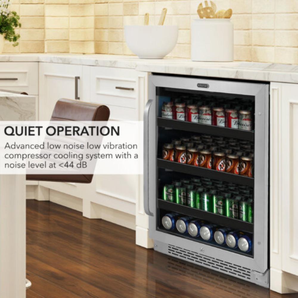 Whynter 24" Built-In Undercounter Beverage Refrigerator – 182 Can Capacity, Stainless Steel
