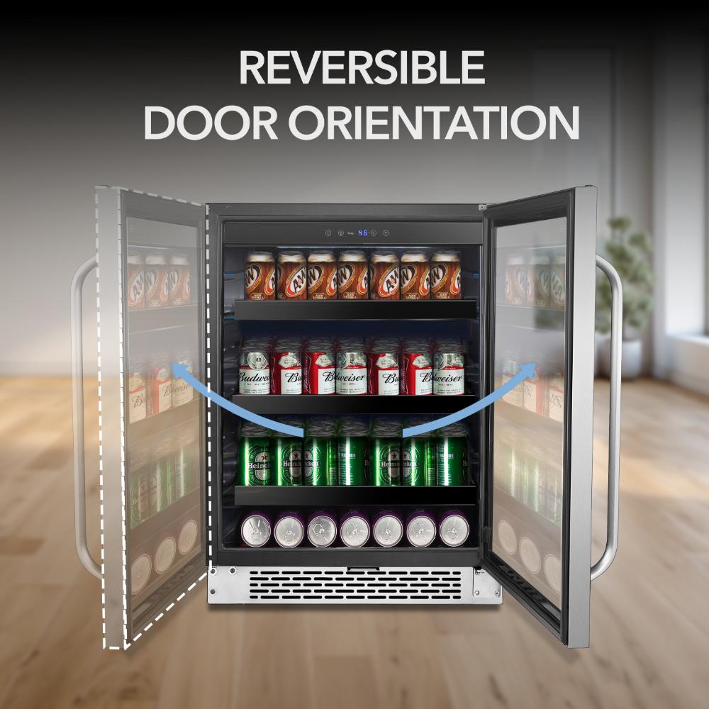 Whynter 24" Built-In Undercounter Beverage Refrigerator – 182 Can Capacity, Stainless Steel