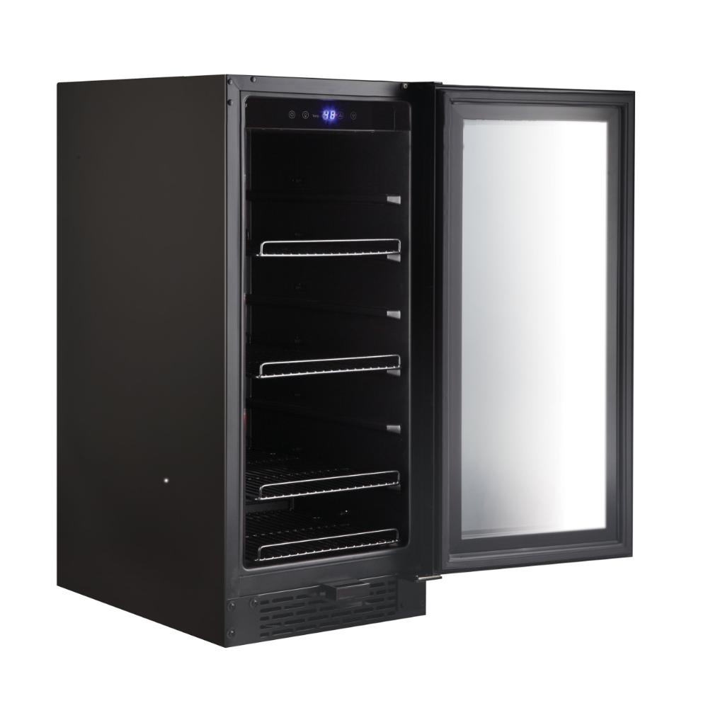 Built-in beverage cooler with lock and LED lighting
