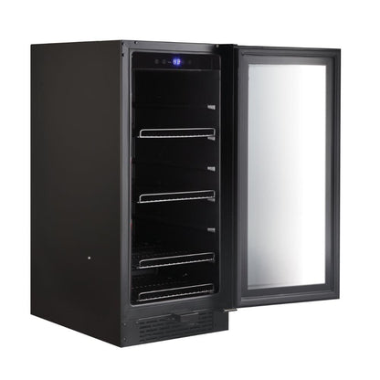 Built-in beverage cooler with lock and LED lighting