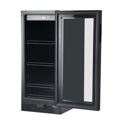 Whynter 15" Built-In /UnderCounter Beverage Refrigerator - 80 Can, Black Glass