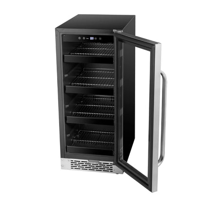 Luxury stainless steel beverage fridge for undercounter use