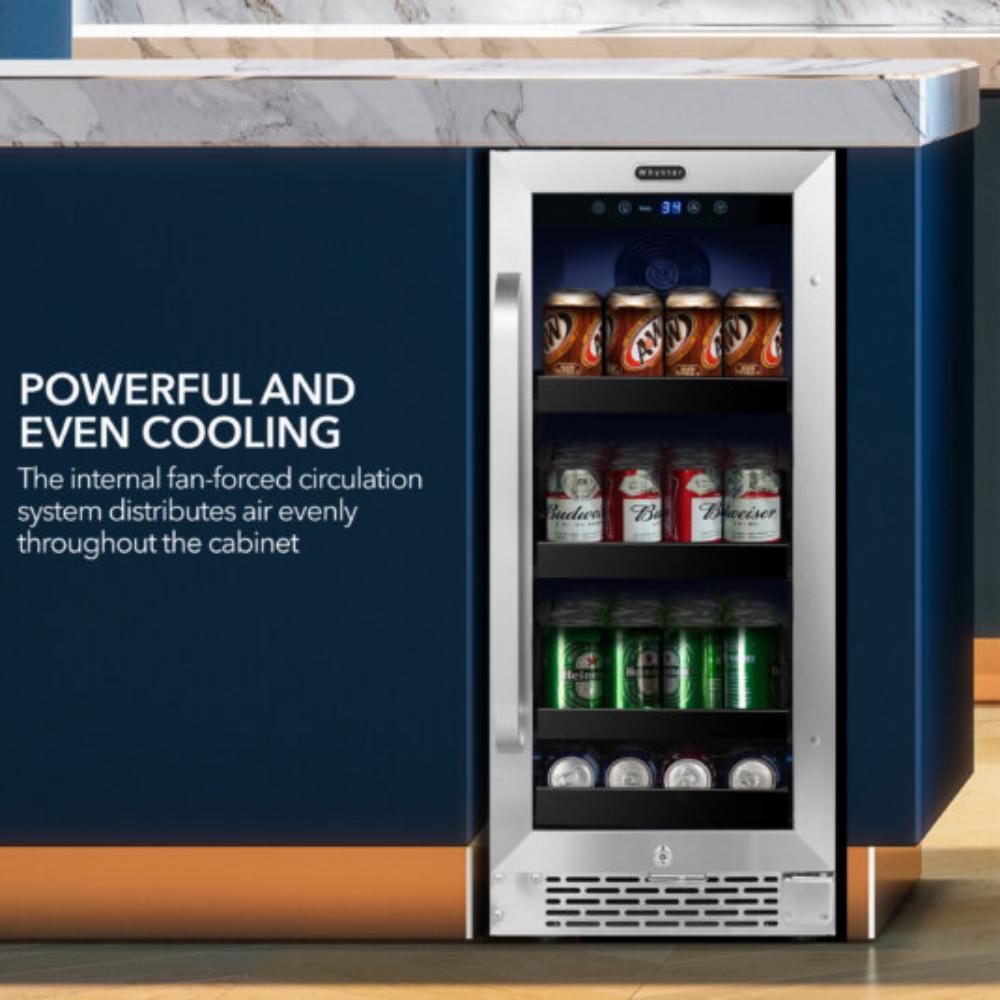 Whynter 15" Built-In/Undercounter Beverage Refrigerator - 112 Can, Stainless Steel