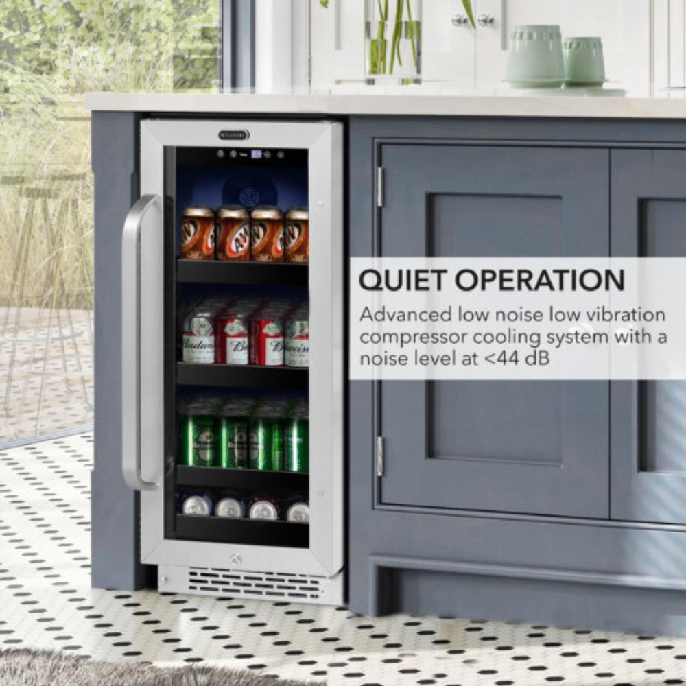 Whynter 15" Built-In/Undercounter Beverage Refrigerator - 112 Can, Stainless Steel