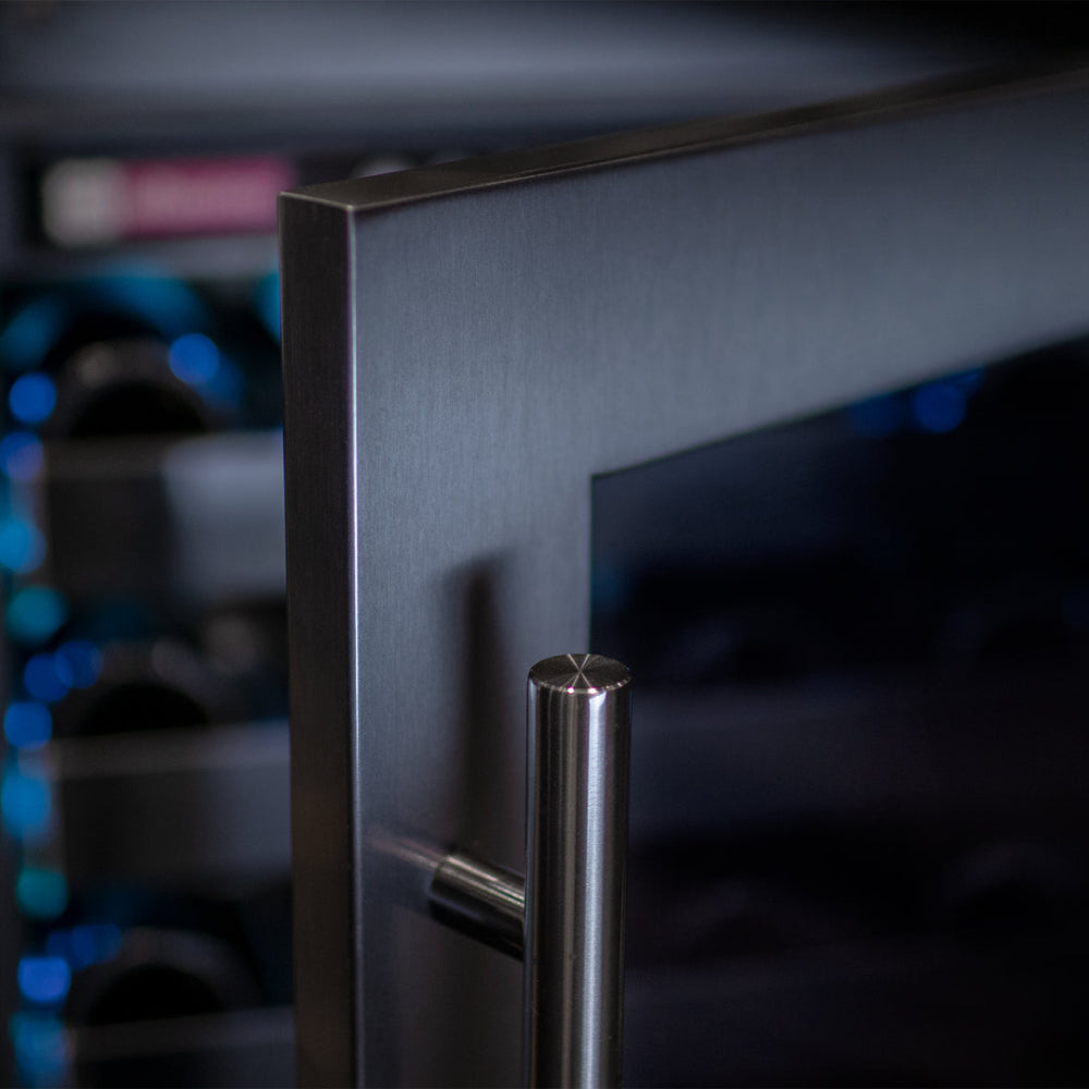 Allavino Reserva Series 50 Bottle Single Zone Built-In Luxury Wine Refrigerator - Black Stainless Steel Door, Right Hinge