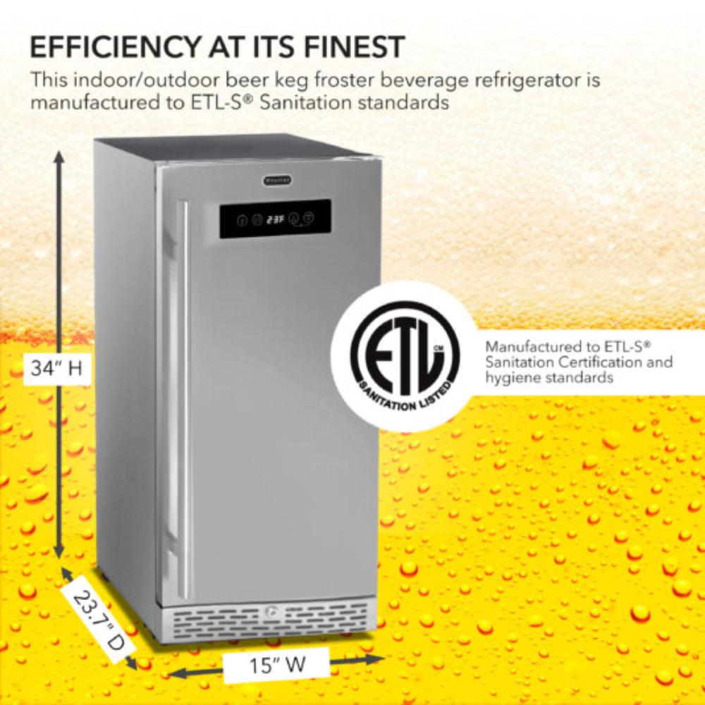 Compact beer froster fridge for 115 beverage cans