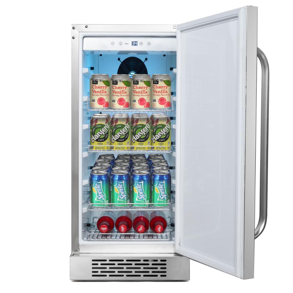 Outdoor beverage cooler with 3.0 cu. ft. capacity