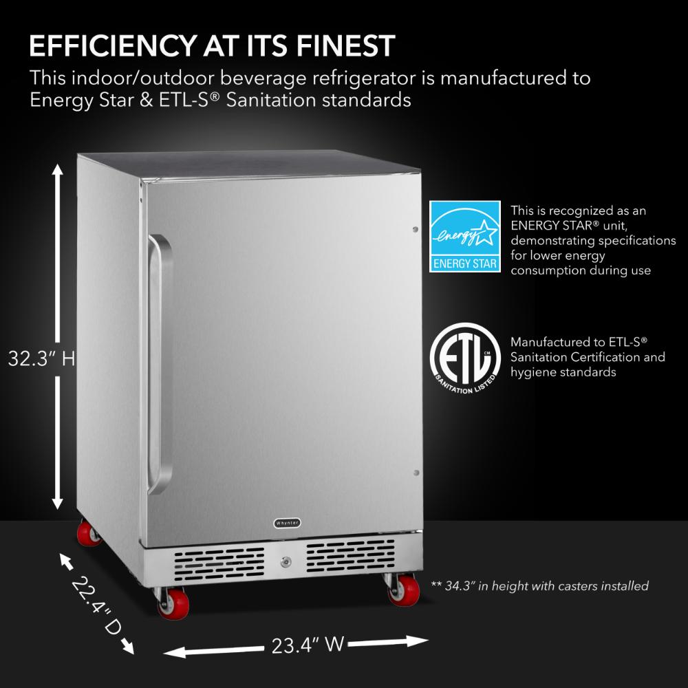 Energy Star stainless steel beverage fridge for patios