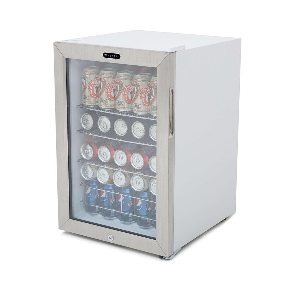 Small stainless steel wine fridge for home bar
