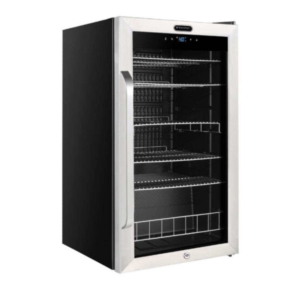 Compact wine cooler with LED interior lighting