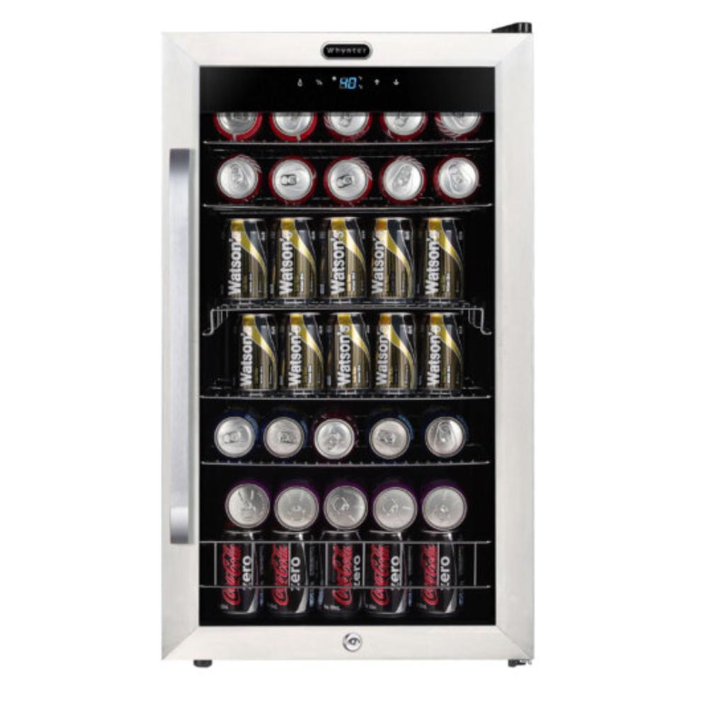 Whynter 19"  Freestanding Beverage Refrigerator- 136 Can, Stainless Steel, Right Hinge