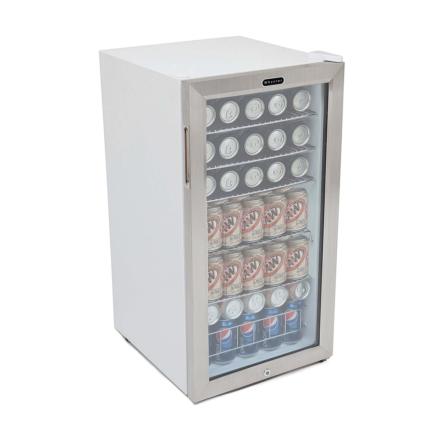 Whynter 17"  Freestanding Beverage Refrigerator - 120 Can, Stainless Steel