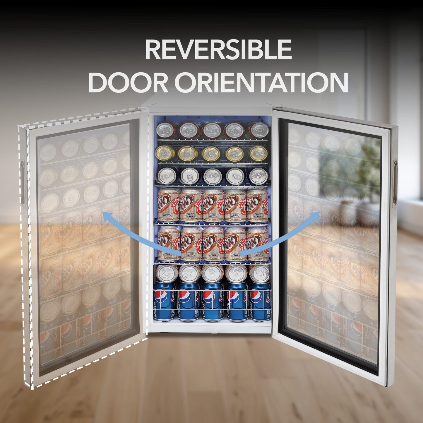 Whynter 17"  Freestanding Beverage Refrigerator - 120 Can, Stainless Steel