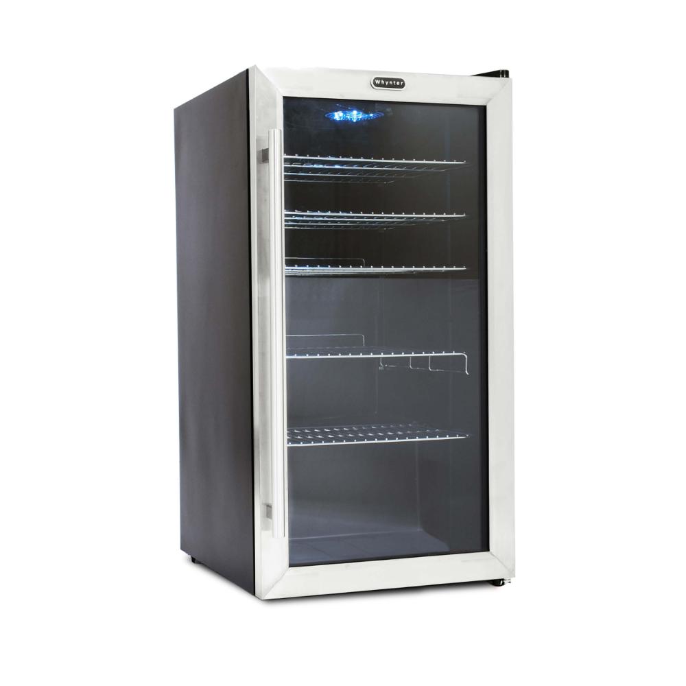 Premium stainless steel wine cooler with glass door