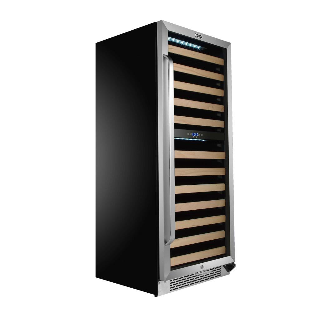 Large stainless steel wine fridge for red and white wines