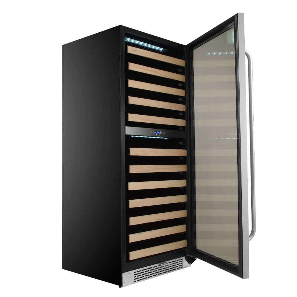 Built-in wine refrigerator with dual cooling zones