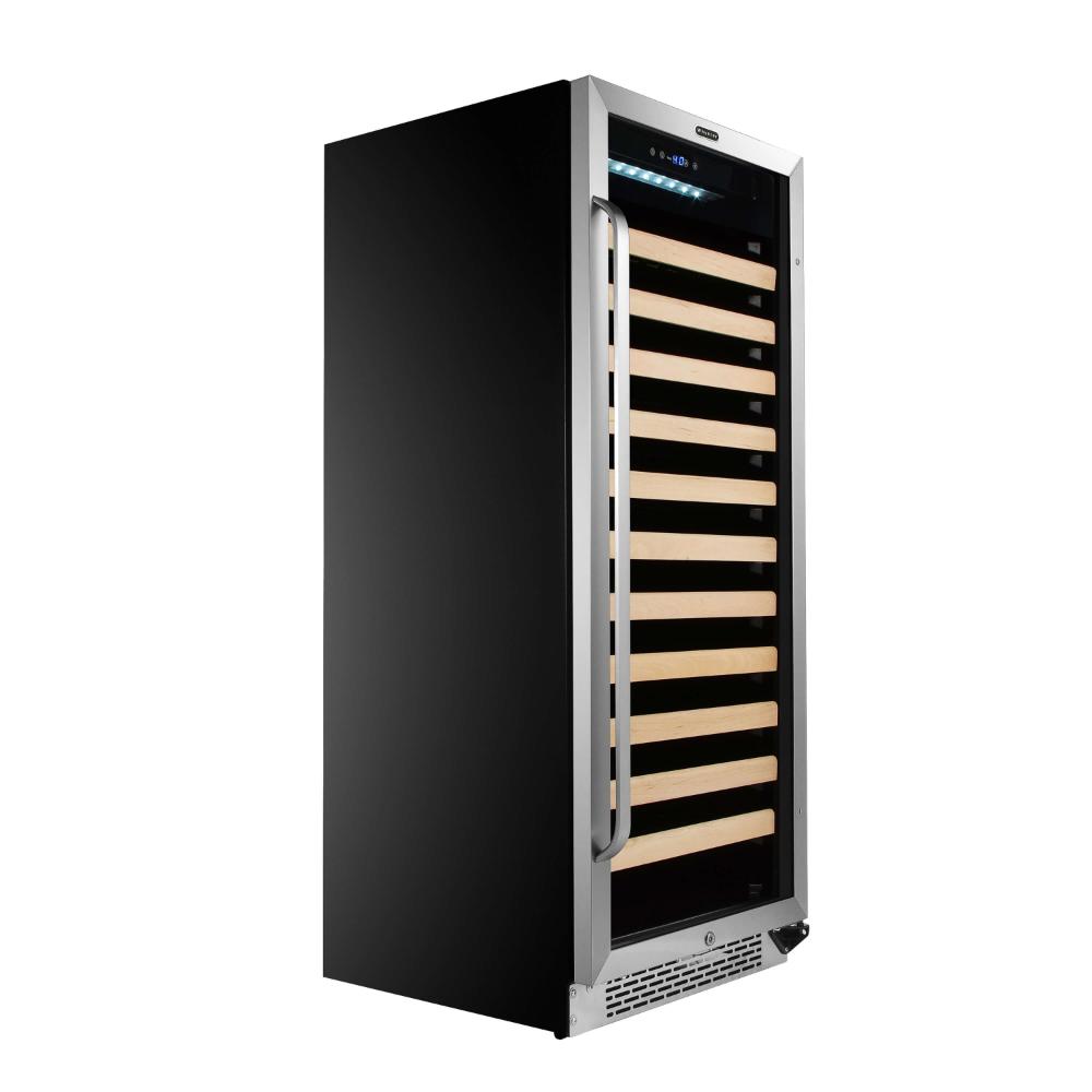 Large single zone wine refrigerator with wooden shelves