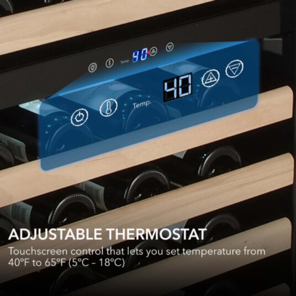 Whynter 24" 100-Bottle Single Zone Built-in Stainless Steel  Wine Refrigerator with Display Rack