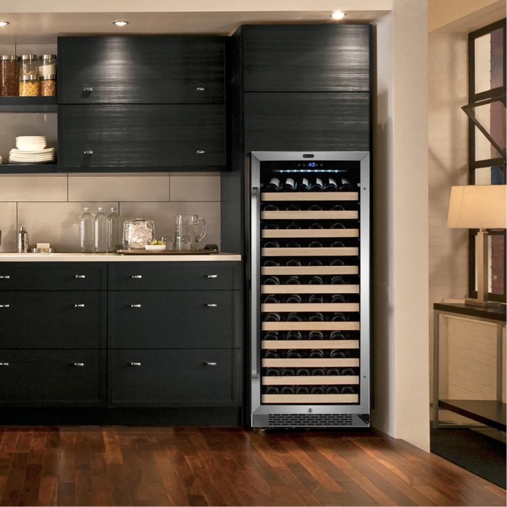Whynter 24" 100-Bottle Single Zone Built-in Stainless Steel  Wine Refrigerator with Display Rack