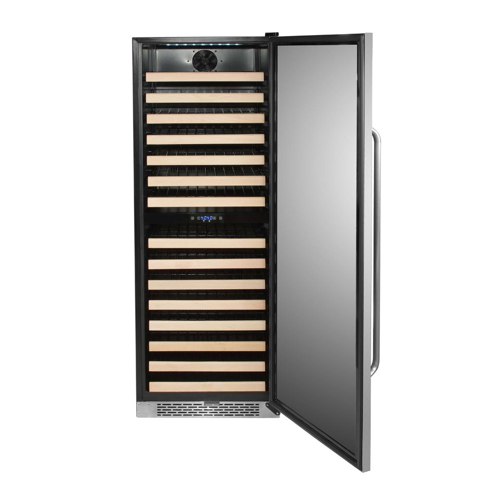 Dual zone built-in wine refrigerator with display shelf