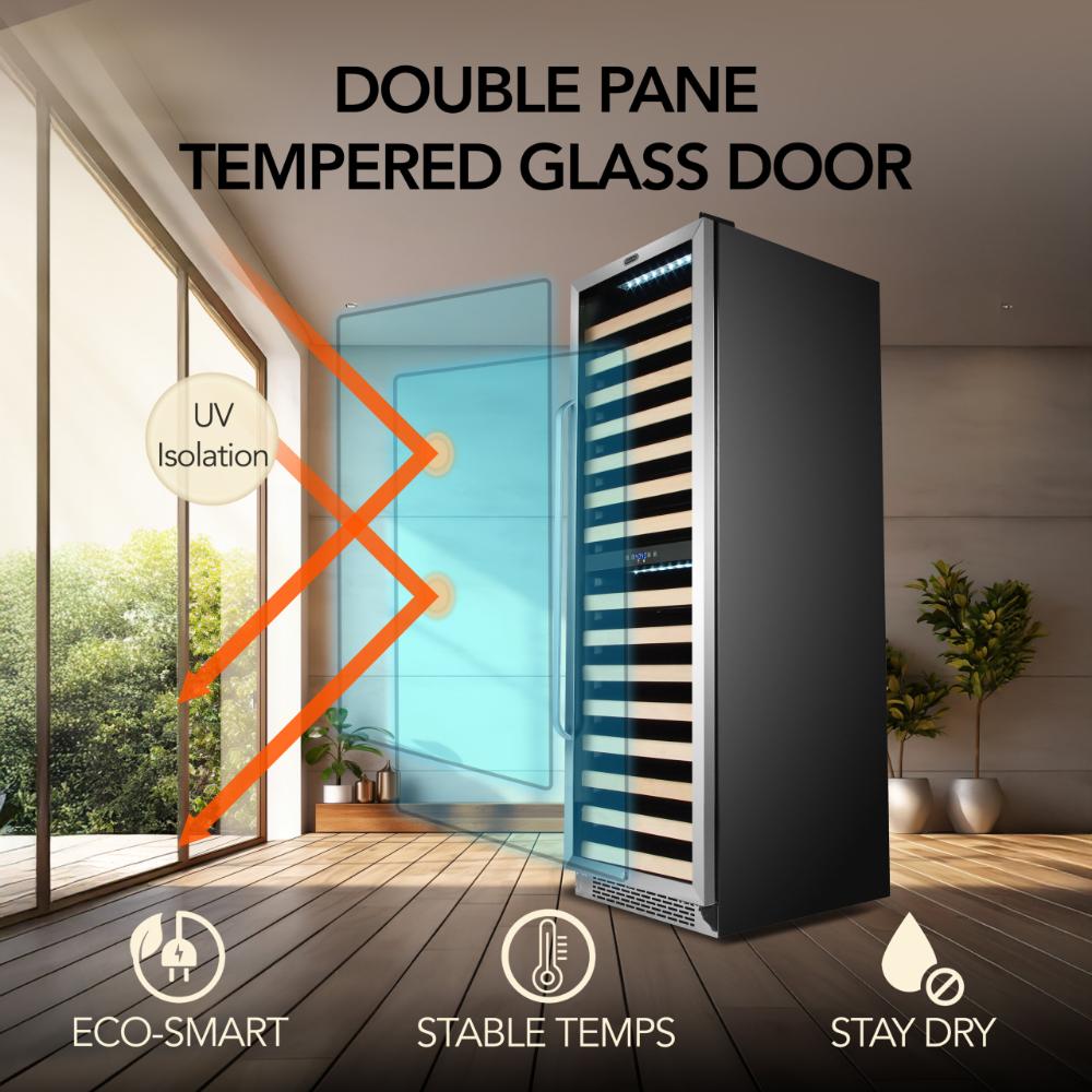 Premium dual-zone wine refrigerator with LED lighting