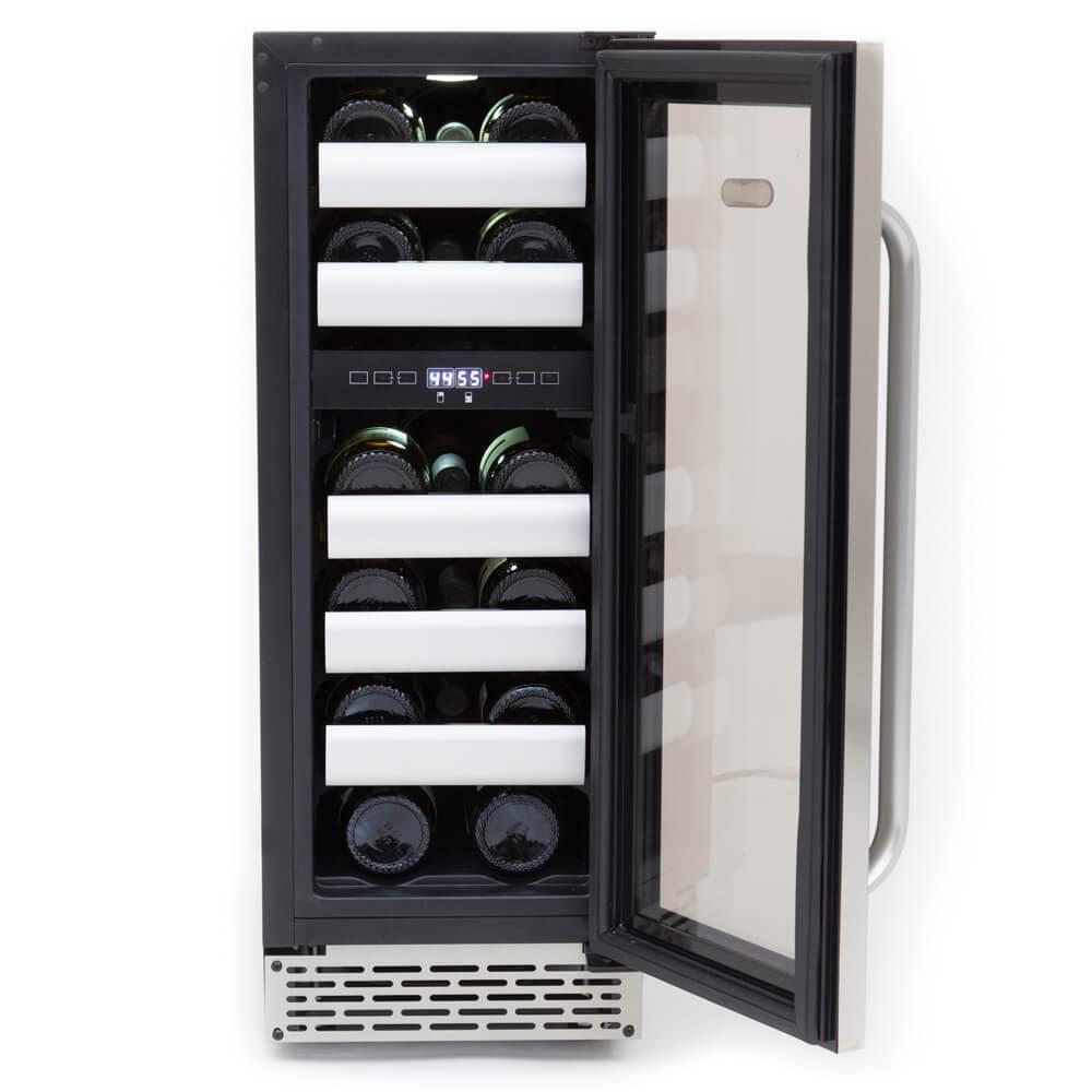 Luxury 17-bottle wine fridge with stainless steel door