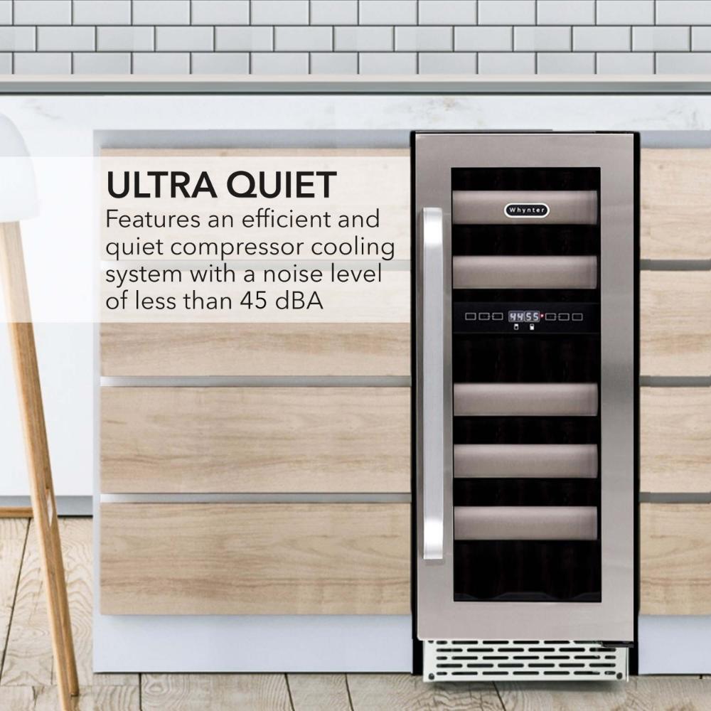 Whynter Elite Series 17-Bottle Dual Zone Built-In Wine Fridge – Seamless Stainless Steel