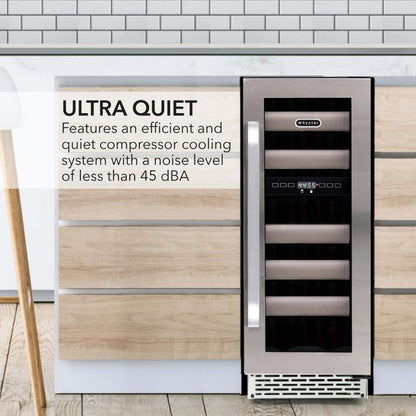 Whynter Elite Series 17-Bottle Dual Zone Built-In Wine Fridge – Seamless Stainless Steel
