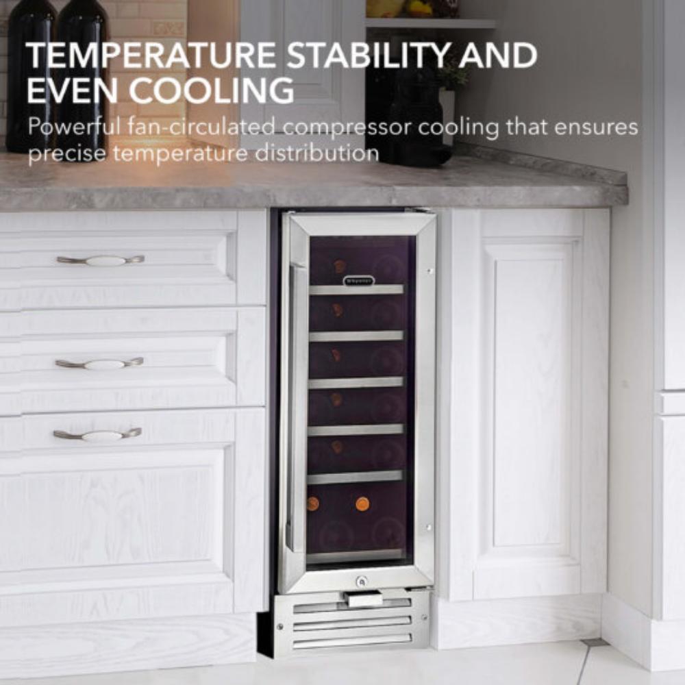 Whynter 12" 18-Bottle Single Zone Built-In Stainless Steel Wine Fridge