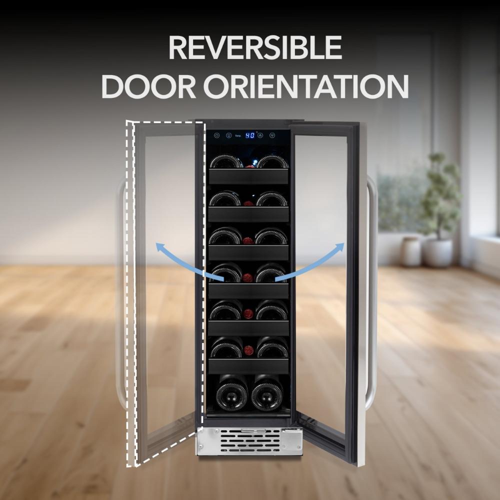 Built-in single zone wine cooler with digital controls