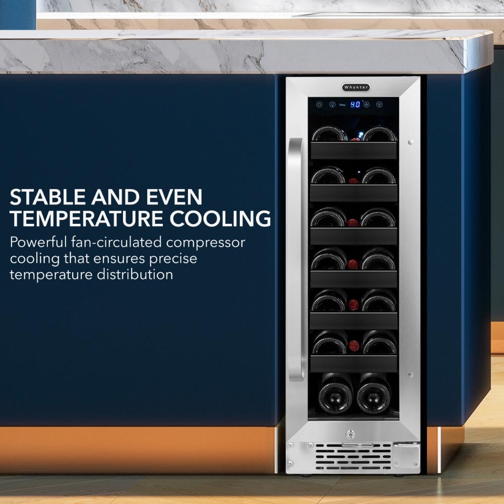 Compact under-counter wine fridge for 20 bottles