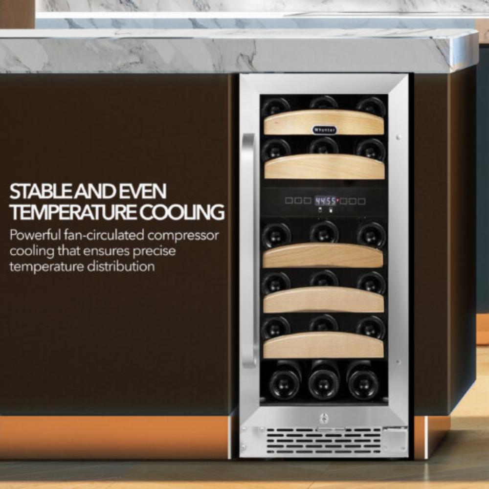 Built-in undercounter wine cooler 15-inch 28 bottles