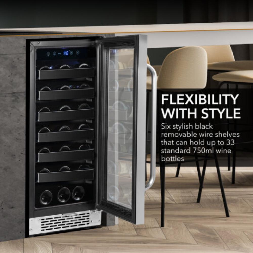 Whynter stainless steel wine fridge with touch controls