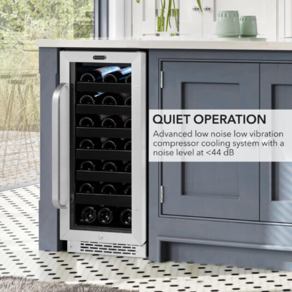 Whynter 15" 33-Bottle Single Zone Built-In/Undercounter Stainless Steel Wine Refrigerator