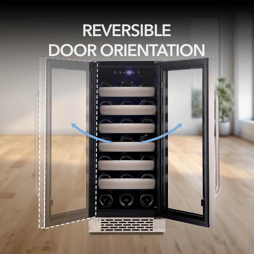 Whynter Elite Series 33-Bottle Single Zone Built-In Wine Refrigerator -  Seamless Stainless Steel