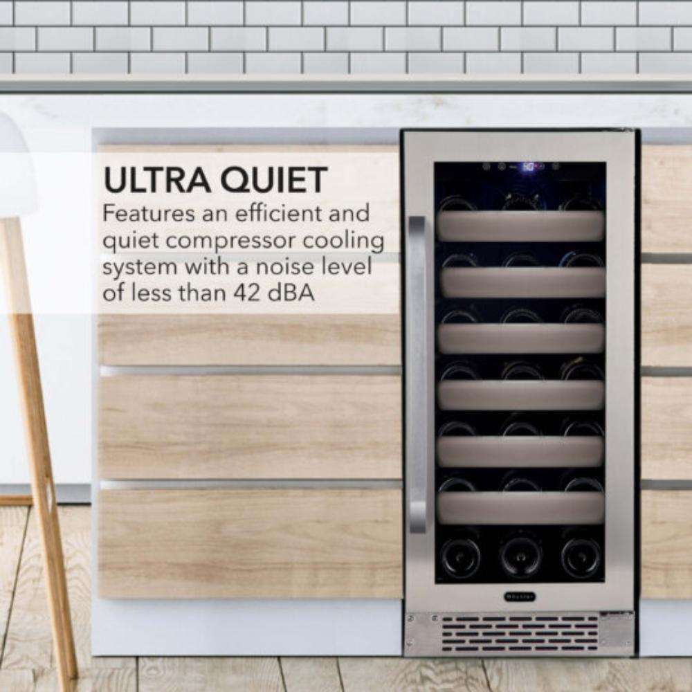 Whynter Elite Series 33-Bottle Single Zone Built-In Wine Refrigerator -  Seamless Stainless Steel