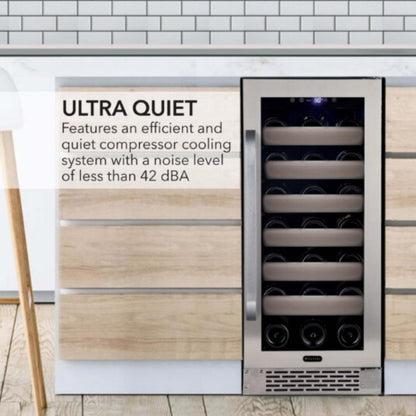 Whynter Elite Series 33-Bottle Single Zone Built-In Wine Refrigerator -  Seamless Stainless Steel