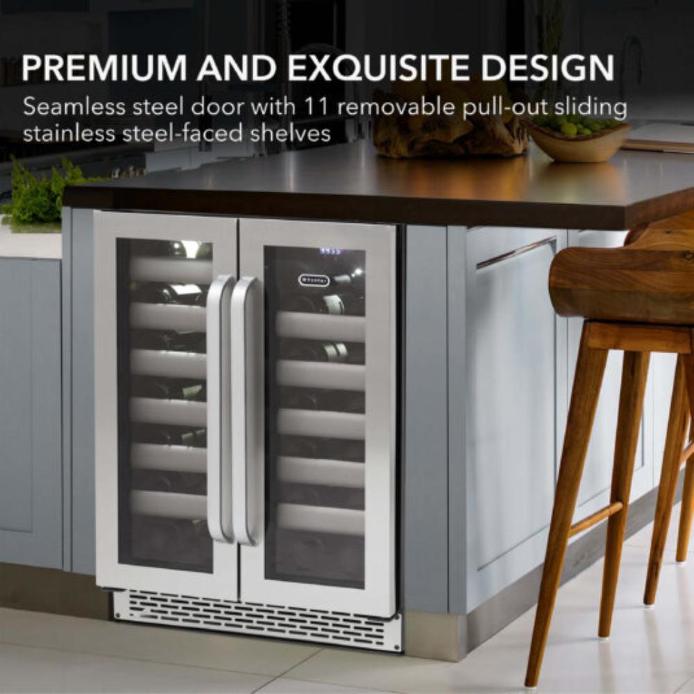 Premium dual zone wine cooler for red and white wines