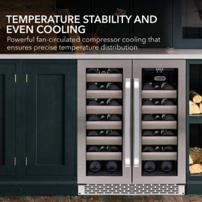 Whynter Elite Series 40-Bottle Dual Zone Built-in Wine Refrigerator  - Seamless Stainless Steel