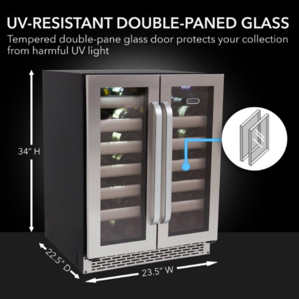 Whynter Elite Series 40-Bottle Dual Zone Built-in Wine Refrigerator  - Seamless Stainless Steel