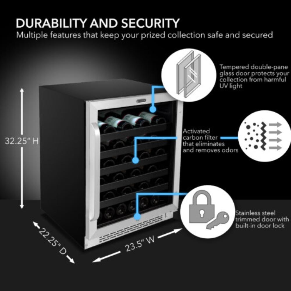46 bottle wine fridge with compressor cooling system