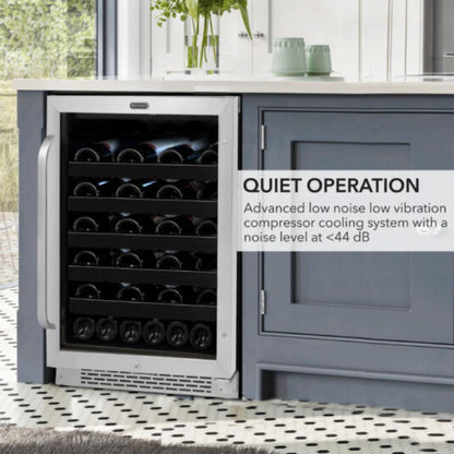 Whynter 24" 46-Bottle Single Zone Built-In/Undercounter Stainless Steel Wine Refrigerator